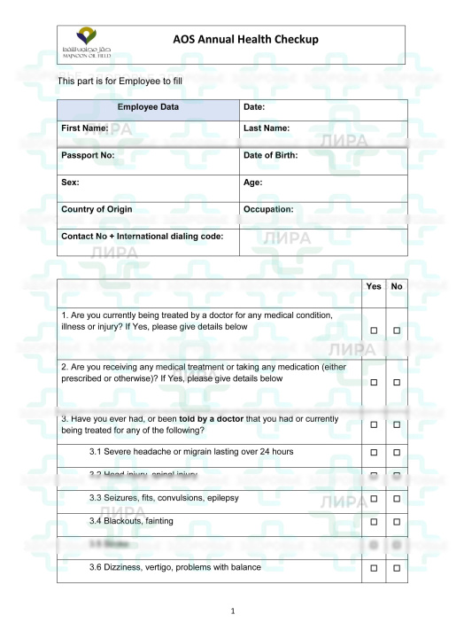 F-HR-009 Doctors Medical Examination Report Iraq (Ирак) F-HR-009 Doctors Medical Examination Report Iraq (Ирак)