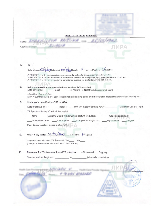 Tuberculosis screening Tuberculosis screening